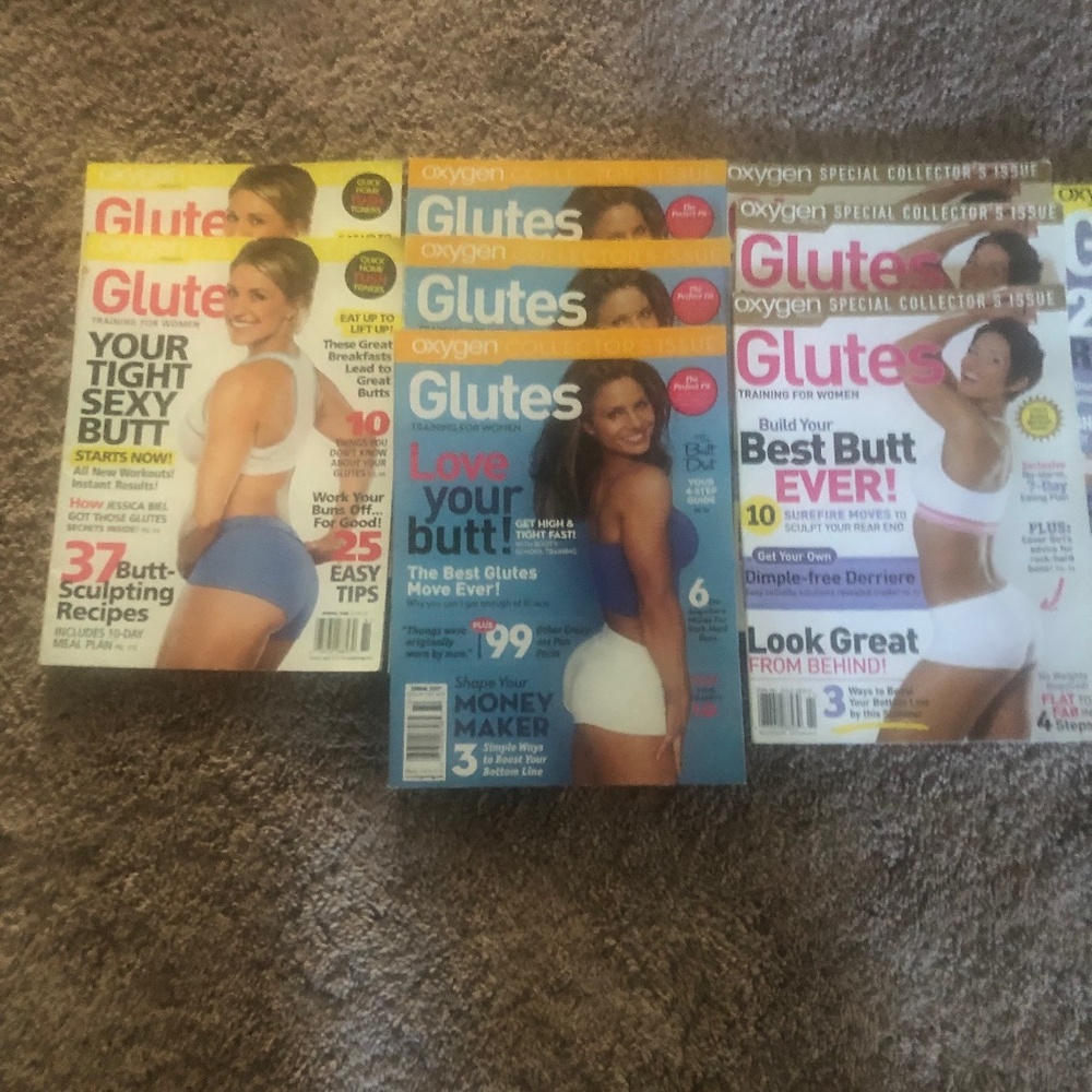 $35 full lot of Oxygen Glutes magazine back issues